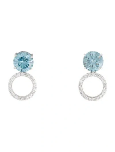 Pre-owned Earrings 14k 4.20ctw Lab-grown Diamond Drop  In Multi