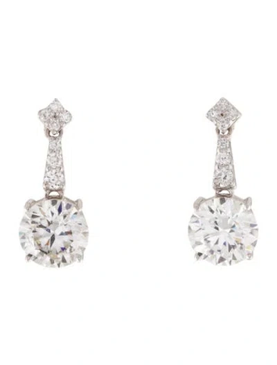 Pre-owned Earrings 14k 4.22ctw Lab-grown Diamond Drop  In Multi
