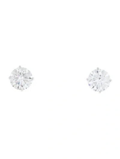 Pre-owned Earrings 14k 4.22ctw Lab-grown Diamond Solitaire Stud  In Multi