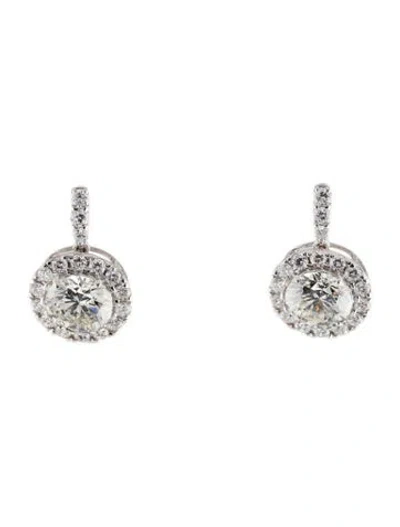 Pre-owned Earrings 14k 4.25ctw Lab-grown Diamond Drop  In Multi