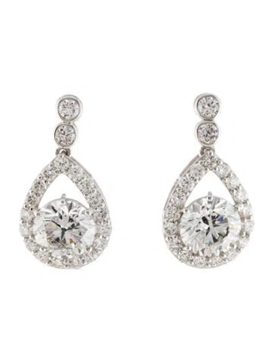 Pre-owned Earrings 14k 4.29ctw Lab-grown Diamond Drop  In Multi