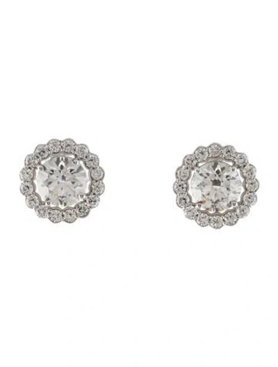 Pre-owned Earrings 14k 4.30ctw Lab-grown Diamond Cluster Stud  In Multi