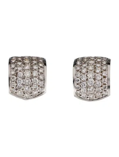Pre-owned Earrings 14k 4.36ctw Diamond Pavé Clip-on  In Multi