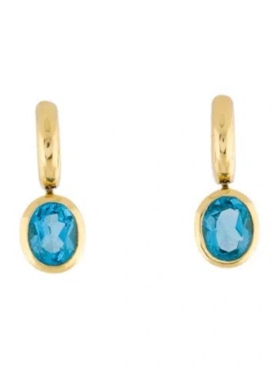 Pre-owned Earrings 14k 4.40ctw. Topaz Drop  In Multi