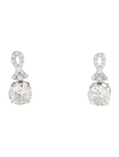 Pre-owned Earrings 14k 4.44ctw Lab-grown Diamond Drop  In Multi