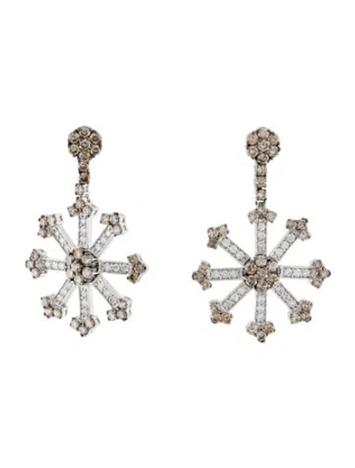 Pre-owned Earrings 14k 4.45ctw Diamond Sun Ray Drop  In Multi