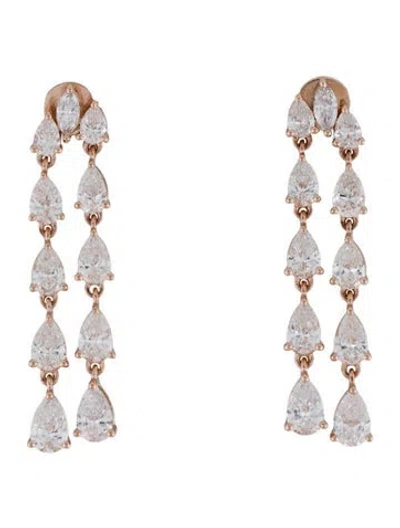 Pre-owned Earrings 14k 4.47ctw Lab-grown Diamond Drop  In Multi