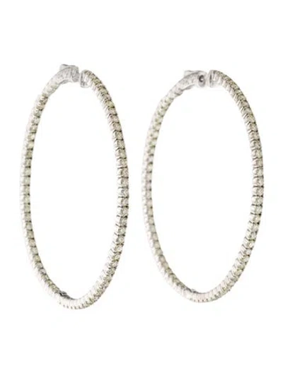Pre-owned Earrings 14k 4.48ctw Diamond Inside-out Hoop  In Multi
