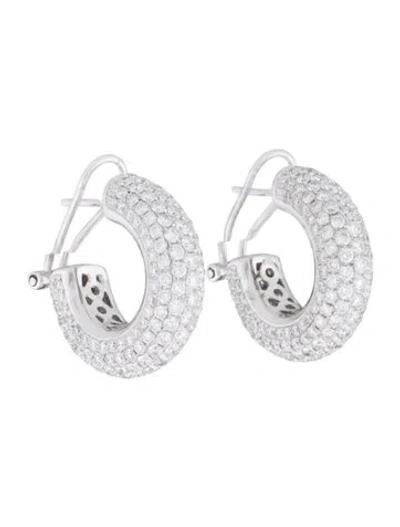 Pre-owned Earrings 14k 4.50ctw Diamond Huggie  In Multi