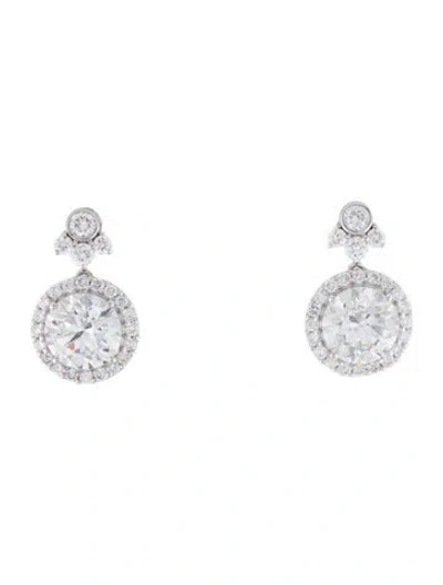 Pre-owned Earrings 14k 4.53ctw Lab-grown Diamond Drop  In Multi