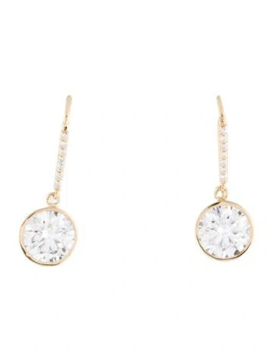 Pre-owned Earrings 14k 4.55ctw Lab-grown Diamond Drop  In Multi