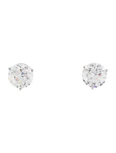 Pre-owned Earrings 14k 4.57ctw Lab-grown Diamond Solitaire Stud  In Multi