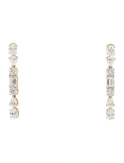 Pre-owned Earrings 14k 4.69ctw Lab-grown Diamond Mixed Cut Drop  In Multi