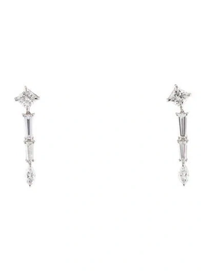 Pre-owned Earrings 14k 4.80ctw Lab-grown Diamond Drop  In Multi