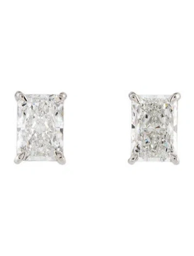 Pre-owned Earrings 14k 4.81ctw Lab-grown Diamond Solitaire Stud  In Multi