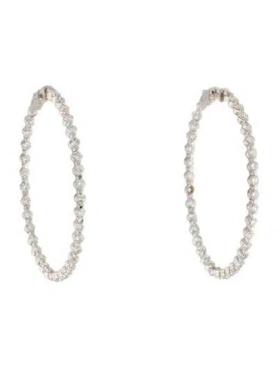 Pre-owned Earrings 14k 4.83ctw Diamond Inside-out Hoop  In Multi