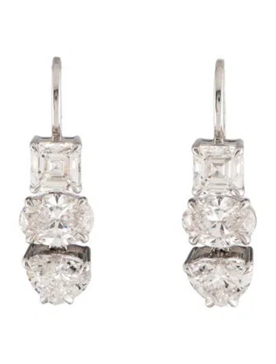 Pre-owned Earrings 14k 4.86ctw Lab-grown Diamond Drop  In Multi