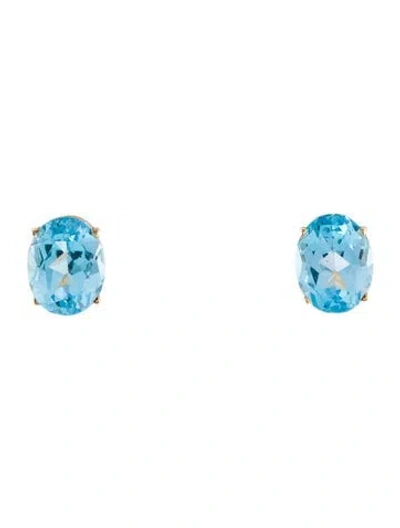 Pre-owned Earrings 14k 4.89ctw Topaz Stud  In Multi