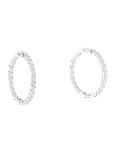 Pre-owned Earrings 14k 4.97ctw Lab-grown Diamond Inside-out Hoop  In Multi
