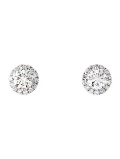 Pre-owned Earrings 14k 4.98ctw Lab-grown Diamond Halo Stud  In Multi