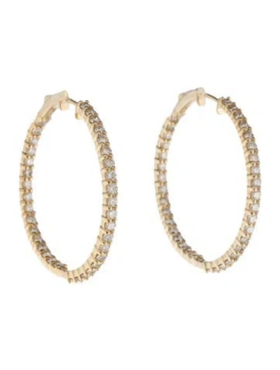 Pre-owned Earrings 14k 5.00ctw Diamond Hoop  In Multi