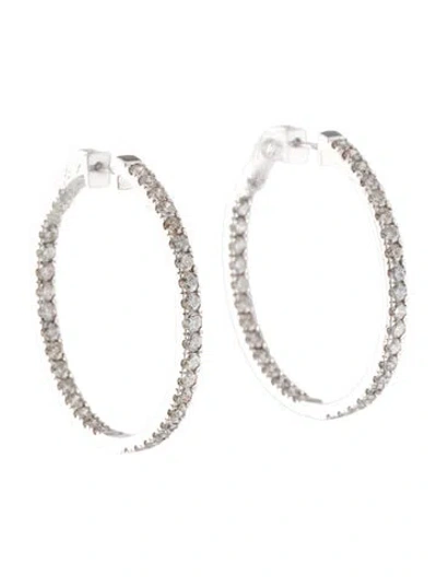 Pre-owned Earrings 14k 5.00ctw Diamond Inside-out Hoop  In Multi