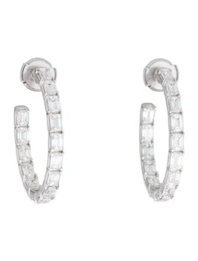 Pre-owned Earrings 14k 5.00ctw Lab-grown Diamond Hoop  In Multi