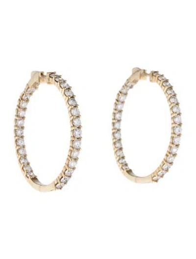 Pre-owned Earrings 14k 5.00ctw Lab-grown Diamond Inside-out Hoop  In Multi