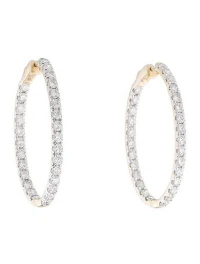 Pre-owned Earrings 14k 5.00ctw Lab-grown Diamond Inside-out Hoop  In Multi