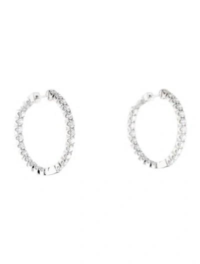 Pre-owned Earrings 14k 5.00ctw Lab-grown Diamond Inside-outside Hoop  In Multi
