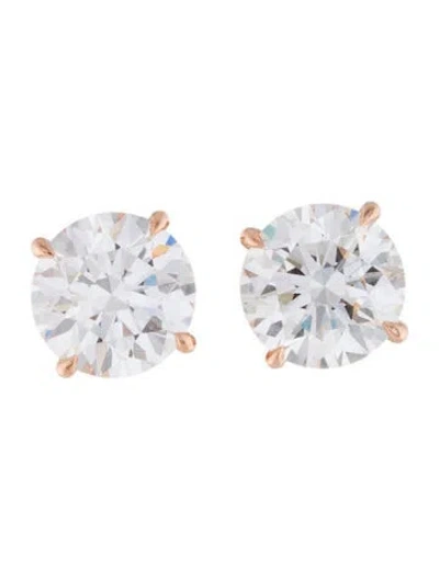 Pre-owned Earrings 14k 5.01ctw Lab-grown Diamond Solitaire Stud  In Multi