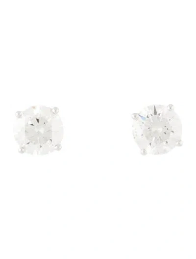 Pre-owned Earrings 14k 5.43ctw Lab-grown Diamond Round Stud  In Multi