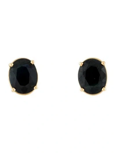 Pre-owned Earrings 14k 5.50ctw Sapphire Stud  In Multi