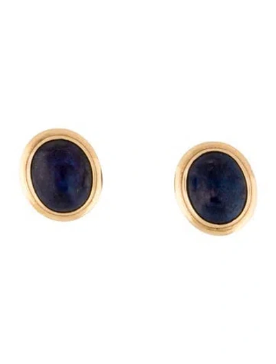 Pre-owned Earrings 14k 5.78ctw Sodalite Stud  In Multi
