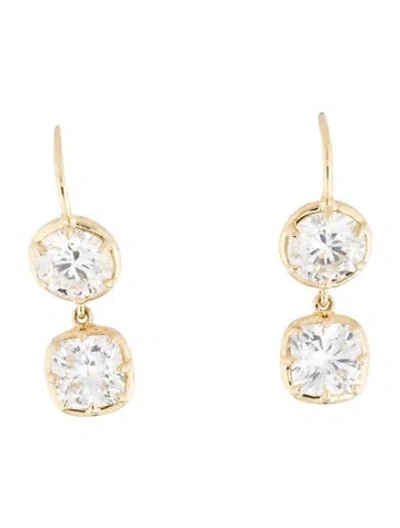 Pre-owned Earrings 14k 5.79ctw Lab-grown Diamond Drop  In Multi