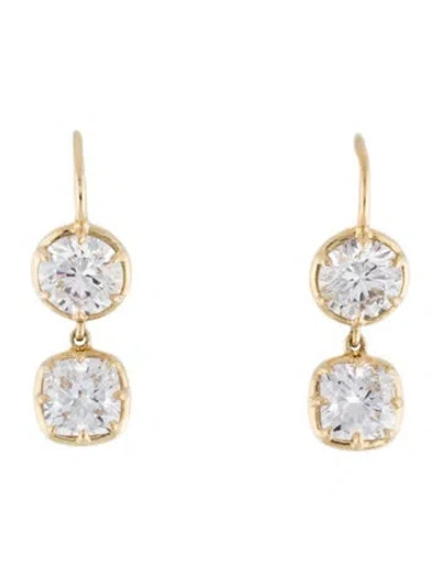 Pre-owned Earrings 14k 5.79ctw Lab-grown Diamond Drop  In Multi
