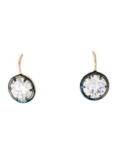 Pre-owned Earrings 14k 5.86ctw Lab-grown Diamond Drop  In Multi