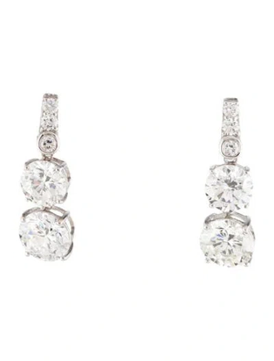 Pre-owned Earrings 14k 5.89ctw Lab-grown Diamond Drop  In Multi