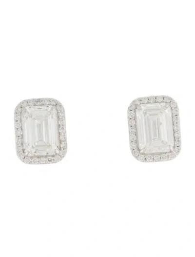 Pre-owned Earrings 14k 5.94ctw Lab-grown Diamond Halo Set In Multi