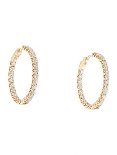 Pre-owned Earrings 14k 6.00ctw Diamond Inside-out Hoop  In Multi