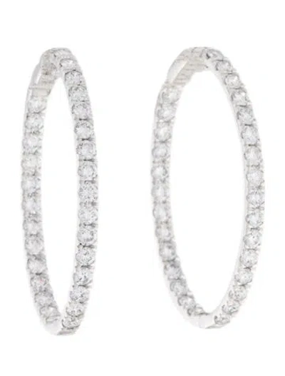 Pre-owned Earrings 14k 6.00ctw Lab-grown Diamond Inside-out Hoop  In Multi