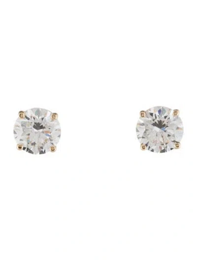 Pre-owned Earrings 14k 6.00ctw Lab-grown Diamond Solitaire Stud  In Multi