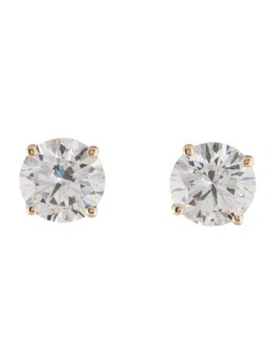 Pre-owned Earrings 14k 6.00ctw Lab-grown Diamond Solitaire Stud  In Multi