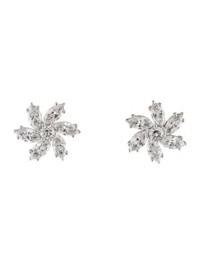 Pre-owned Earrings 14k 6.03ctw Lab-grown Diamond Flower Stud  In Multi