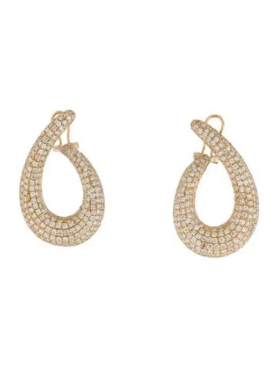 Pre-owned Earrings 14k 6.20ctw Diamond Hoop  In Multi