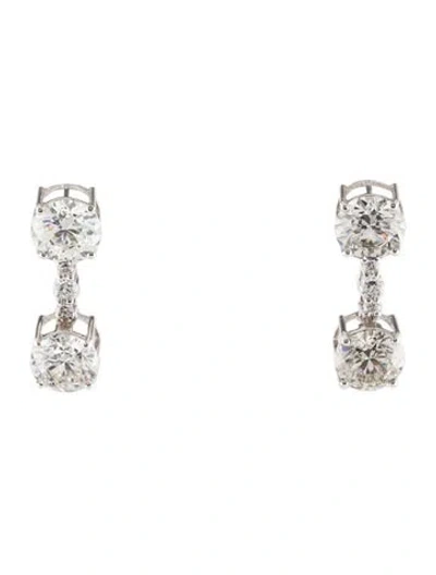 Pre-owned Earrings 14k 6.49ctw Lab-grown Diamond Drop  In Multi