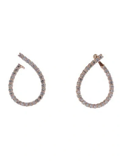 Pre-owned Earrings 14k 6.65ctw Lab-grown Diamond Hoop  In Multi