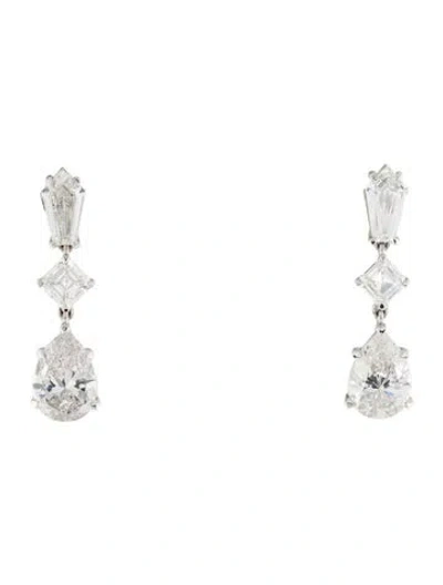 Pre-owned Earrings 14k 7.01ctw Lab-grown Diamond Drop  In Multi