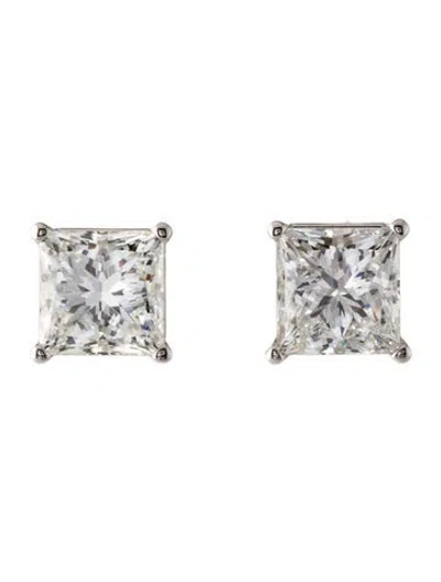 Pre-owned Earrings 14k 7.15ctw Lab-grown Diamond Solitaire Stud  In Multi