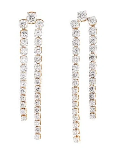 Pre-owned Earrings 14k 7.56ctw Lab-grown Diamond Drop  In Multi
